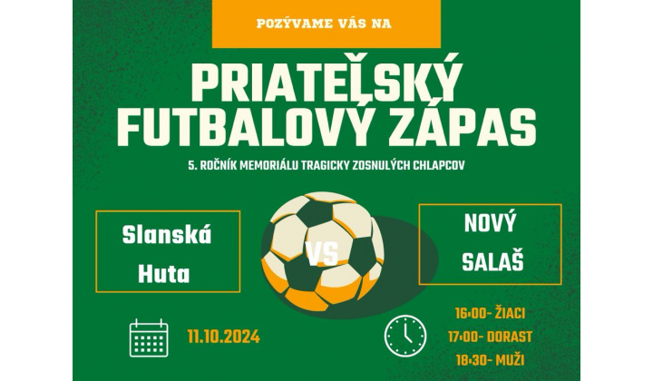 Priateľský futbalový zápas Slanská Huta - Nový Salaš