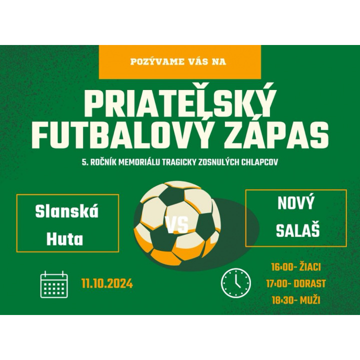 Priateľský futbalový zápas Slanská Huta - Nový Salaš